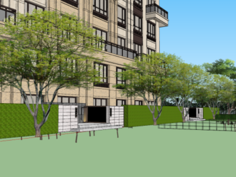 SU model stacked villas and high-rise buildings in the high-rise demonstration zone 3D Model