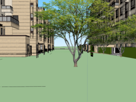 SU model stacked villas and high-rise buildings in the high-rise demonstration zone 3D Model