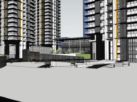 A modern high-rise building 3D Model