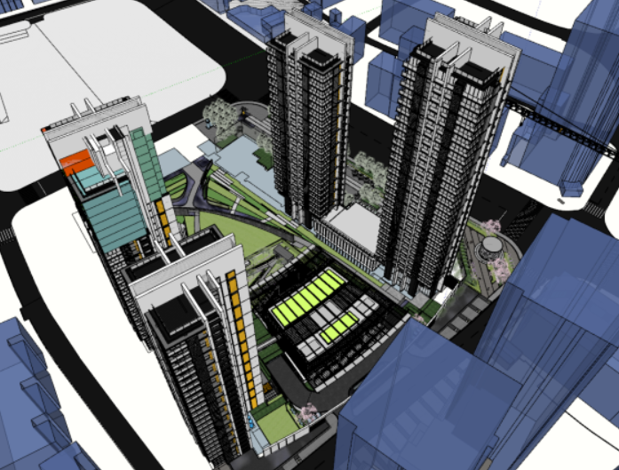 A modern high-rise building Model 3D .c4d .max .obj .3ds .fbx .stl .blend 