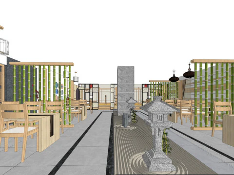 料亭の立派な模型 3Dモデル