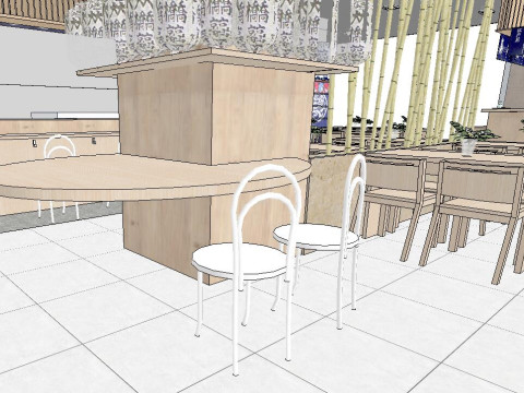 Japanese restaurant fine SU model Model 3D