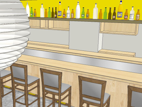Japanese sushi restaurant fine model SU 3D Modell