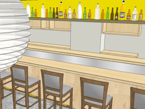 Japanese sushi restaurant fine model SU 3D Model