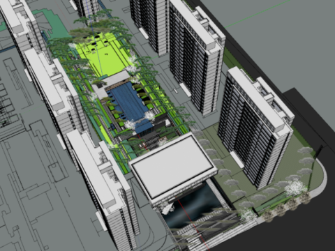 Demonstration zonemodern high-rise luxury homes Modelo 3D