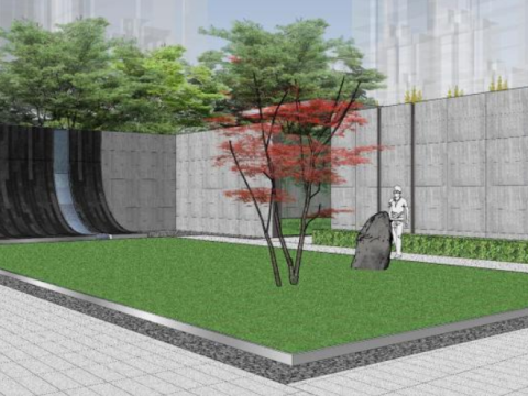 Simple atmospheric residential landscape sketchup model Model 3D