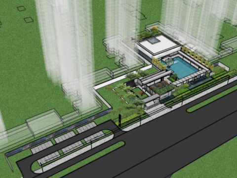 Simple atmospheric residential landscape sketchup model 3D 模型