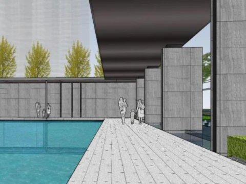 Simple atmospheric residential landscape sketchup model 3D Model