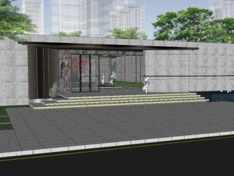 Simple atmospheric residential landscape sketchup model 3D 模型