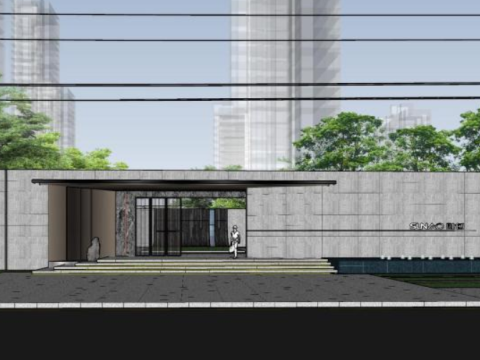Simple atmospheric residential landscape sketchup model 3D 模型