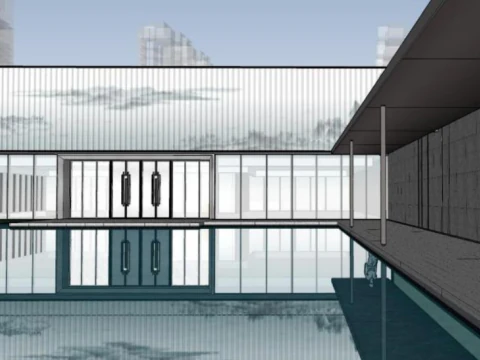 Simple atmospheric residential landscape sketchup model 3D Model