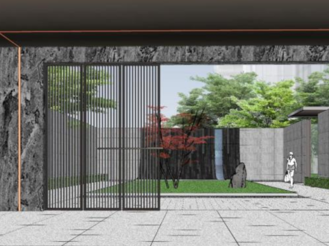 Simple atmospheric residential landscape sketchup model 3D 模型