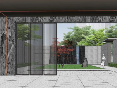 Simple atmospheric residential landscape sketchup model 3D Model