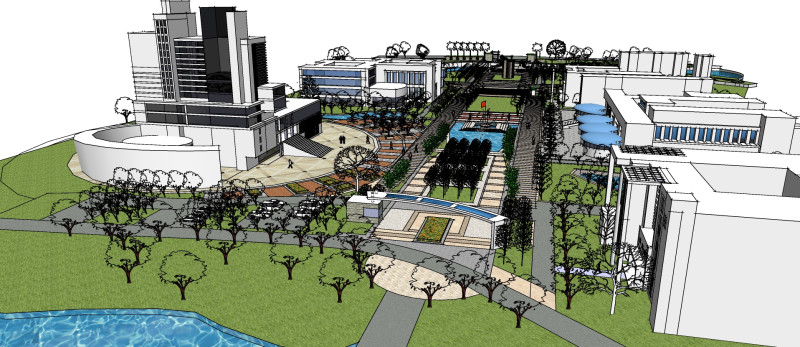 Sketchup model for landscape design of hydrophilic park Modelo 3D .c4d .max .obj .3ds .fbx .stl .blend 