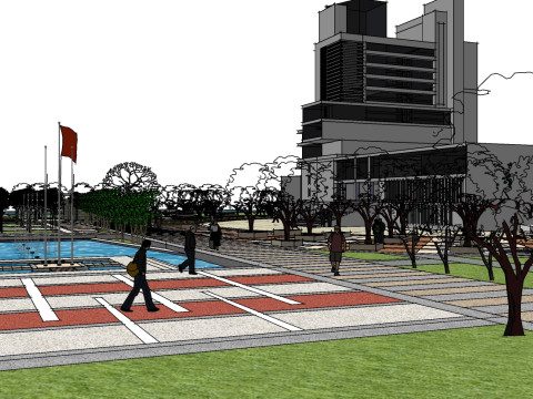 Sketchup model for landscape design of hydrophilic park Modelo 3D
