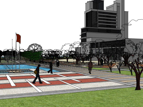 Sketchup model for landscape design of hydrophilic park 3D Model