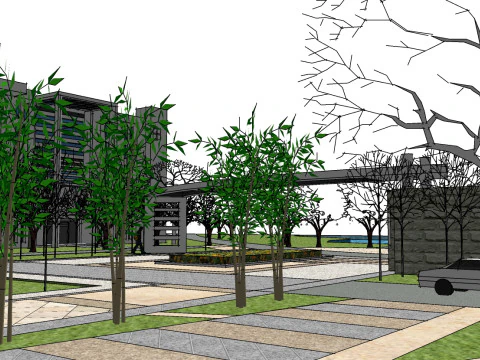Sketchup model for landscape design of hydrophilic park 3D Model