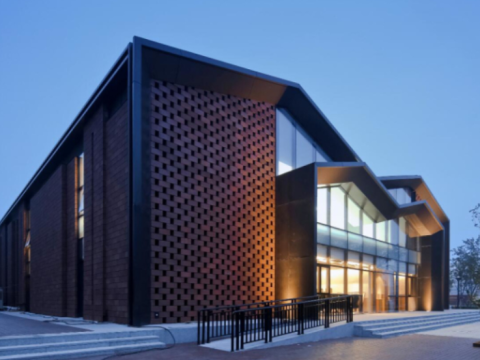 SU Model Design of Red Brick Sales Office Building 3D Model