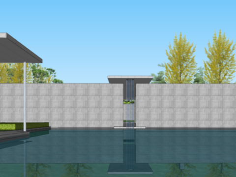 SU Model of Modern Demonstration Area Building 3Dモデル