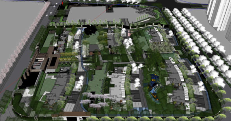 Overall Landscape Model of a Residential Area 3D Модель .c4d .max .obj .3ds .fbx .stl .blend 