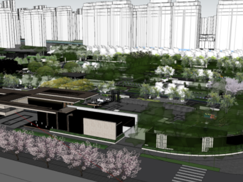 Overall Landscape Model of a Residential Area 3D Модель
