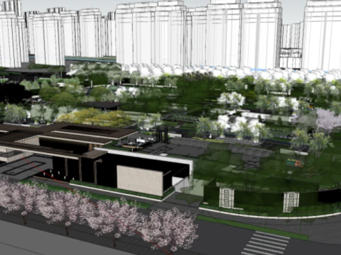 Overall Landscape Model of a Residential Area 3D Model