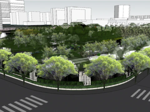 Overall Landscape Model of a Residential Area 3D Model