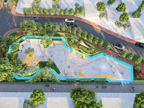 Fine sketchup model of modern park landscape design Model 3D