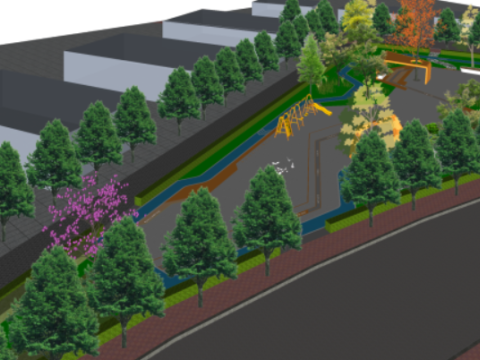 Fine sketchup model of modern park landscape design 3D 模型