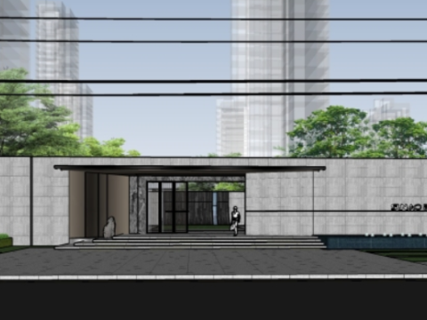 Modern boutique residential landscape plan su model 3D 모델