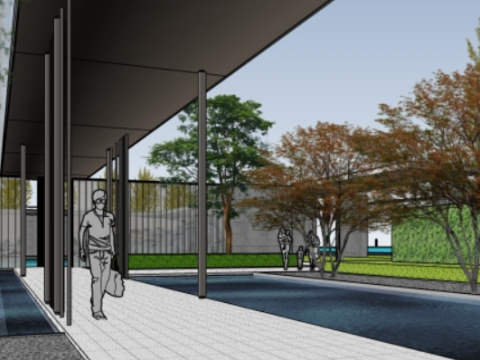 Modern boutique residential landscape plan su model 3D 모델