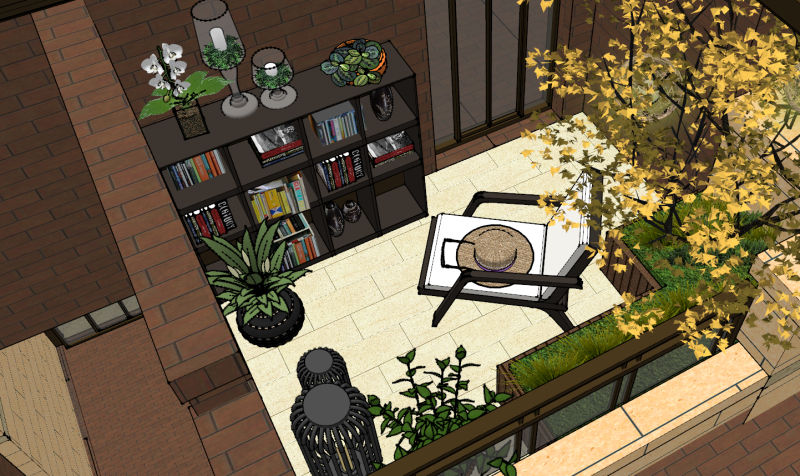 Modern economic courtyard roof garden landscape su model Model 3D .c4d .max .obj .3ds .fbx .stl .blend 
