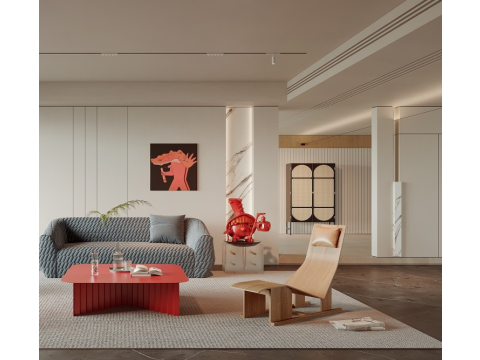Modern Living Room SU 3Dモデル