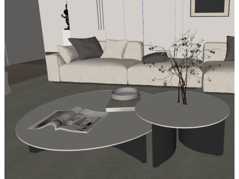 Modern living room SU model 3D Model