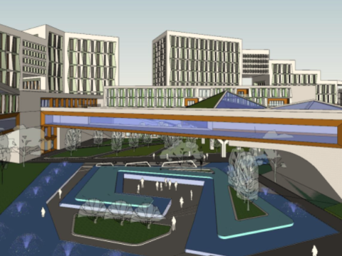 Modern Science and Technology Park Architectural Landscape Su Model 3D 模型