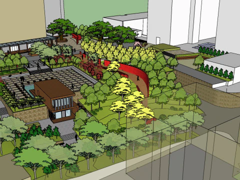 Modern style art fashion square design sketchup model 3D Model