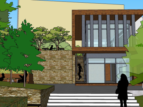 Modelo de esboço de design quadrado de arte em estilo moderno Modelo 3D