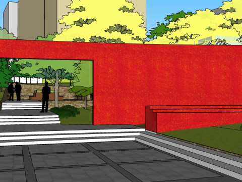 Modelo de esboço de design quadrado de arte em estilo moderno Modelo 3D