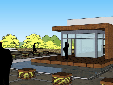 Modelo de esboço de design quadrado de arte em estilo moderno Modelo 3D