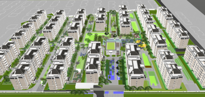 Modern style residential area landscape design fine su model Modello 3D .c4d .max .obj .3ds .fbx .stl .blend 