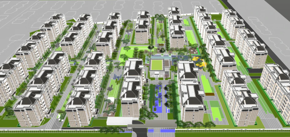 Modern style residential area landscape design fine su model 3D Model .c4d .max .obj .3ds .fbx .stl .blend