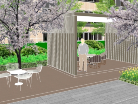 Modern style residential area landscape design fine su model Modello 3D
