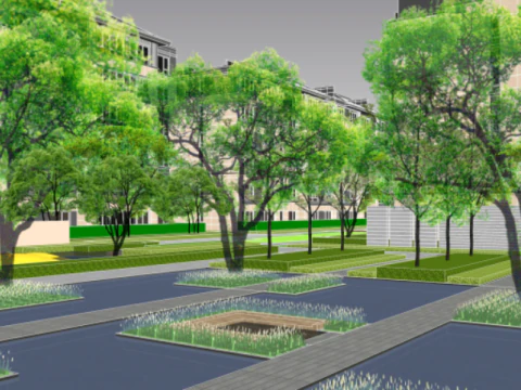 Modern style residential area landscape design fine su model 3D Model