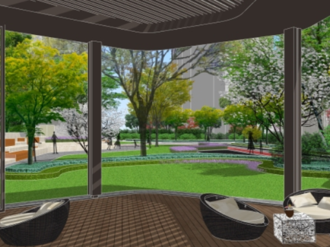 Overall sketchup model of modern high-end atmospheric residential area 3D 模型