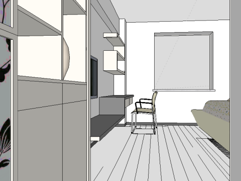 SketchUp model of modern room Modello 3D