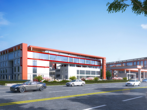 Sketchup model of modern simple atmospheric school building 3D Модель