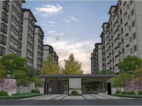 Szkicowy model krajobrazu dzielnicy mieszkalnej w nowoczesnym stylu Model 3D