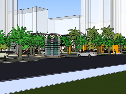 Su model of landscape design in modern residential quarters Modelo 3D
