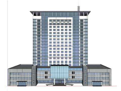 आधुनिक ऊंची होटल इमारत का एसयू मॉडल 3D मॉडल