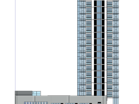 आधुनिक ऊंची होटल इमारत का एसयू मॉडल 3D मॉडल